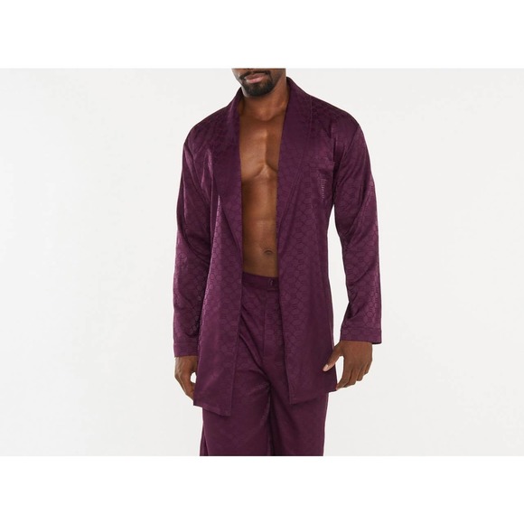 NEW SAVAGE X FENTY Smoking Jacket ROBE SIGNATURE LATE Night Purple SZ M - Picture 4 of 10